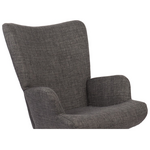 Κουνιστή Πολυθρόνα Jianna Pakoworld Ανθρακί Ύφασμα με Πόδι σε Φυσική Απόχρωση 79x64x89εκ