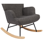 Κουνιστή Πολυθρόνα Jianna Pakoworld Ανθρακί Ύφασμα με Πόδι σε Φυσική Απόχρωση 79x64x89εκ