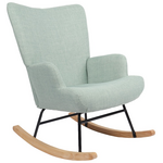 Κουνιστή Πολυθρόνα Jianna Pakoworld Μέντα Ύφασμα με Πόδι σε Φυσική Απόχρωση 79x64x89εκ