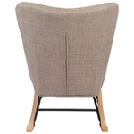 Κουνιστή Πολυθρόνα Jianna Pakoworld Γκρι-Μπεζ Ύφασμα με Πόδι σε Φυσική Απόχρωση 79x64x89εκ