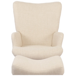 Πολυθρόνα-Μπερζέρα με Υποπόδιο Gerlina Pakoworld Κρεμ Ύφασμα με Πόδι σε Φυσική Απόχρωση 71x64x94εκ