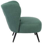 Πολυθρόνα Nagreta Pakoworld Πράσινο Ύφασμα με Μεταλλικό Πόδι σε Μαύρη Απόχρωση 77x73x74εκ