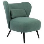 Πολυθρόνα Nagreta Pakoworld Πράσινο Ύφασμα με Μεταλλικό Πόδι σε Μαύρη Απόχρωση 77x73x74εκ