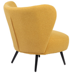 Πολυθρόνα Nagreta Pakoworld Κίτρινο Ύφασμα με Μεταλλικό Πόδι σε Μαύρη Απόχρωση 77x73x74εκ