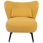Πολυθρόνα Nagreta Pakoworld Κίτρινο Ύφασμα με Μεταλλικό Πόδι σε Μαύρη Απόχρωση 77x73x74εκ
