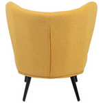 Πολυθρόνα Nagreta Pakoworld Κίτρινο Ύφασμα με Μεταλλικό Πόδι σε Μαύρη Απόχρωση 77x73x74εκ