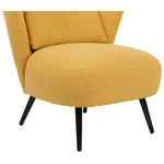 Πολυθρόνα Nagreta Pakoworld Κίτρινο Ύφασμα με Μεταλλικό Πόδι σε Μαύρη Απόχρωση 77x73x74εκ