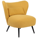 Πολυθρόνα Nagreta Pakoworld Κίτρινο Ύφασμα με Μεταλλικό Πόδι σε Μαύρη Απόχρωση 77x73x74εκ