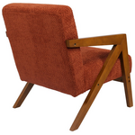 Πολυθρόνα Garifa Pakoworld Terracotta Ύφασμα με Πόδι σε Καρυδί Απόχρωση 79x75x75εκ