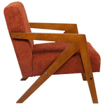 Πολυθρόνα Garifa Pakoworld Terracotta Ύφασμα με Πόδι σε Καρυδί Απόχρωση 79x75x75εκ