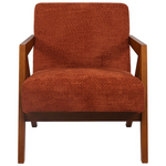 Πολυθρόνα Garifa Pakoworld Terracotta Ύφασμα με Πόδι σε Καρυδί Απόχρωση 79x75x75εκ