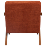 Πολυθρόνα Garifa Pakoworld Terracotta Ύφασμα με Πόδι σε Καρυδί Απόχρωση 79x75x75εκ