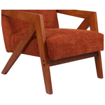 Πολυθρόνα Garifa Pakoworld Terracotta Ύφασμα με Πόδι σε Καρυδί Απόχρωση 79x75x75εκ