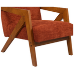 Πολυθρόνα Garifa Pakoworld Terracotta Ύφασμα με Πόδι σε Καρυδί Απόχρωση 79x75x75εκ