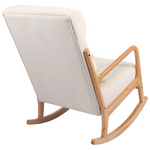 Κουνιστή Πολυθρόνα Edeldy Pakoworld Κρεμ Ύφασμα με Πόδι σε Φυσική Απόχρωση 102x66x99εκ