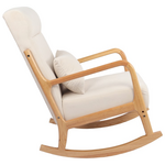 Κουνιστή Πολυθρόνα Edeldy Pakoworld Κρεμ Ύφασμα με Πόδι σε Φυσική Απόχρωση 102x66x99εκ