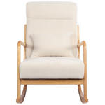 Κουνιστή Πολυθρόνα Edeldy Pakoworld Κρεμ Ύφασμα με Πόδι σε Φυσική Απόχρωση 102x66x99εκ