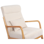 Κουνιστή Πολυθρόνα Edeldy Pakoworld Κρεμ Ύφασμα με Πόδι σε Φυσική Απόχρωση 102x66x99εκ