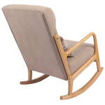 Κουνιστή Πολυθρόνα Edeldy Pakoworld Γκρι-Μπεζ Ύφασμα με Πόδι σε Φυσική Απόχρωση 102x66x99εκ