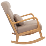 Κουνιστή Πολυθρόνα Edeldy Pakoworld Γκρι-Μπεζ Ύφασμα με Πόδι σε Φυσική Απόχρωση 102x66x99εκ