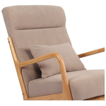 Κουνιστή Πολυθρόνα Edeldy Pakoworld Γκρι-Μπεζ Ύφασμα με Πόδι σε Φυσική Απόχρωση 102x66x99εκ