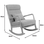 Κουνιστή Πολυθρόνα Edeldy Pakoworld Γκρι-Μπεζ Ύφασμα με Πόδι σε Φυσική Απόχρωση 102x66x99εκ