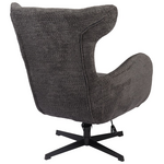 Πολυθρόνα Zefrina Pakoworld Περιστρεφόμενη Ανθρακί Ύφασμα με Βάση σε Μαύρη Απόχρωση 82x77x99εκ