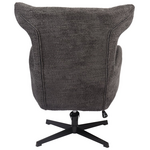 Πολυθρόνα Zefrina Pakoworld Περιστρεφόμενη Ανθρακί Ύφασμα με Βάση σε Μαύρη Απόχρωση 82x77x99εκ