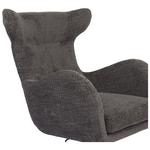 Πολυθρόνα Zefrina Pakoworld Περιστρεφόμενη Ανθρακί Ύφασμα με Βάση σε Μαύρη Απόχρωση 82x77x99εκ