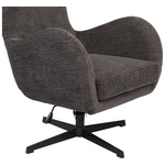 Πολυθρόνα Zefrina Pakoworld Περιστρεφόμενη Ανθρακί Ύφασμα με Βάση σε Μαύρη Απόχρωση 82x77x99εκ