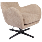 Πολυθρόνα Zefrina Pakoworld Περιστρεφόμενη Μπεζ Ύφασμα με Βάση σε Μαύρη Απόχρωση 82x77x99εκ