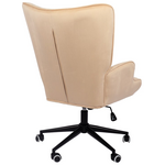 Πολυθρόνα-Μπερζέρα Lobima Pakoworld Περιστρεφόμενη Κρεμ Βελούδο με Βάση σε Μαύρη Απόχρωση 71x68x104εκ