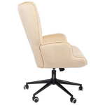 Πολυθρόνα-Μπερζέρα Lobima Pakoworld Περιστρεφόμενη Κρεμ Βελούδο με Βάση σε Μαύρη Απόχρωση 71x68x104εκ