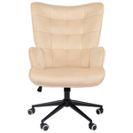 Πολυθρόνα-Μπερζέρα Lobima Pakoworld Περιστρεφόμενη Κρεμ Βελούδο με Βάση σε Μαύρη Απόχρωση 71x68x104εκ