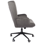 Πολυθρόνα-Μπερζέρα Lobima Pakoworld Περιστρεφόμενη Ανθρακί Βελούδο με Βάση σε Μαύρη Απόχρωση 71x68x104εκ