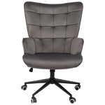 Πολυθρόνα-Μπερζέρα Lobima Pakoworld Περιστρεφόμενη Ανθρακί Βελούδο με Βάση σε Μαύρη Απόχρωση 71x68x104εκ