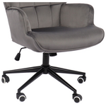 Πολυθρόνα-Μπερζέρα Lobima Pakoworld Περιστρεφόμενη Ανθρακί Βελούδο με Βάση σε Μαύρη Απόχρωση 71x68x104εκ