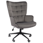 Πολυθρόνα-Μπερζέρα Lobima Pakoworld Περιστρεφόμενη Ανθρακί Βελούδο με Βάση σε Μαύρη Απόχρωση 71x68x104εκ