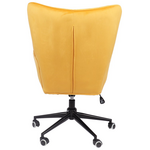 Πολυθρόνα-Μπερζέρα Lobima Pakoworld Περιστρεφόμενη Κίτρινο Βελούδο με Βάση σε Μαύρη Απόχρωση 71x68x104εκ