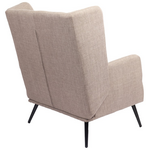 Πολυθρόνα Mareta Pakoworld Γκρι-Μπεζ Ύφασμα με Πόδι σε Μαύρη Απόχρωση 83x80x99εκ