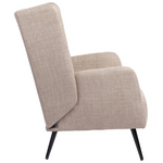 Πολυθρόνα Mareta Pakoworld Γκρι-Μπεζ Ύφασμα με Πόδι σε Μαύρη Απόχρωση 83x80x99εκ