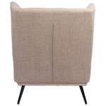 Πολυθρόνα Mareta Pakoworld Γκρι-Μπεζ Ύφασμα με Πόδι σε Μαύρη Απόχρωση 83x80x99εκ