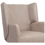 Πολυθρόνα Mareta Pakoworld Γκρι-Μπεζ Ύφασμα με Πόδι σε Μαύρη Απόχρωση 83x80x99εκ