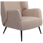 Πολυθρόνα Mareta Pakoworld Γκρι-Μπεζ Ύφασμα με Πόδι σε Μαύρη Απόχρωση 83x80x99εκ