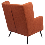 Πολυθρόνα Mareta Pakoworld Terracotta Ύφασμα με Πόδι σε Μαύρη Απόχρωση 83x80x99εκ