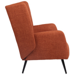 Πολυθρόνα Mareta Pakoworld Terracotta Ύφασμα με Πόδι σε Μαύρη Απόχρωση 83x80x99εκ