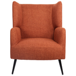 Πολυθρόνα Mareta Pakoworld Terracotta Ύφασμα με Πόδι σε Μαύρη Απόχρωση 83x80x99εκ