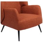 Πολυθρόνα Mareta Pakoworld Terracotta Ύφασμα με Πόδι σε Μαύρη Απόχρωση 83x80x99εκ