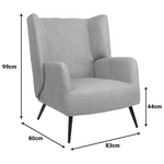 Πολυθρόνα Mareta Pakoworld Terracotta Ύφασμα με Πόδι σε Μαύρη Απόχρωση 83x80x99εκ