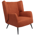 Πολυθρόνα Mareta Pakoworld Terracotta Ύφασμα με Πόδι σε Μαύρη Απόχρωση 83x80x99εκ